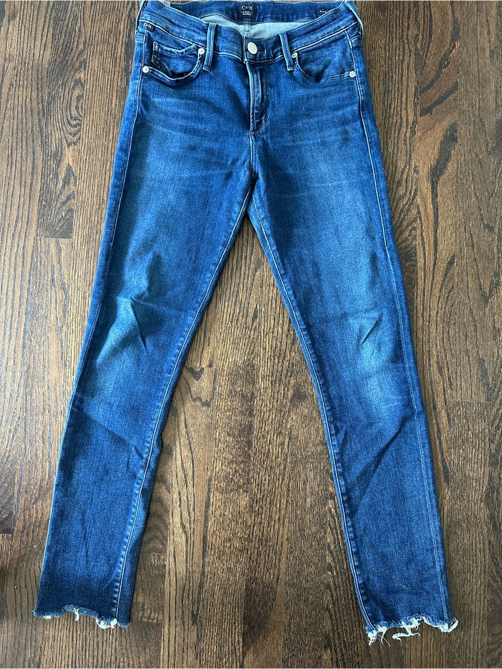 Citizens of Humanity Avedon Skinny Jeans Womens 27 Dark Wash Raw Hem Stretch